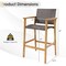 Costway 2PCS/4PCS Patio PE Wicker Bar Chairs Height Barstools with Acacia Wood Armrests Balcony